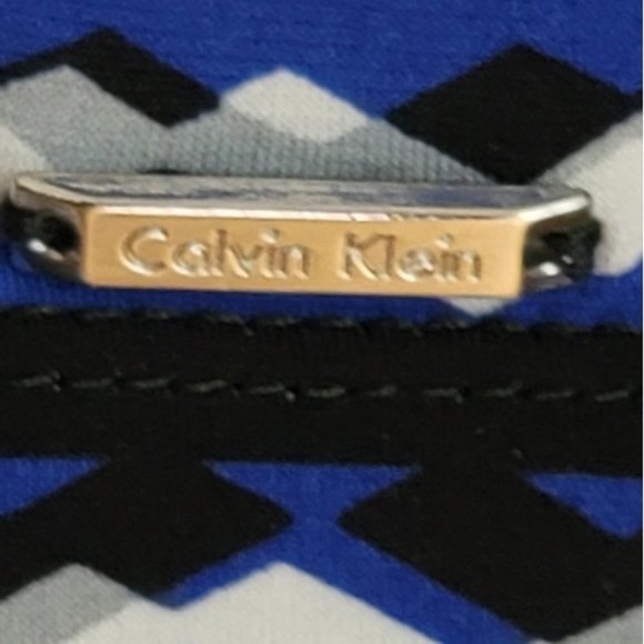 Calvin Klein Sleeveless Top Black Navy White Gray P2P 18 L 17 - Picture 3 of 6